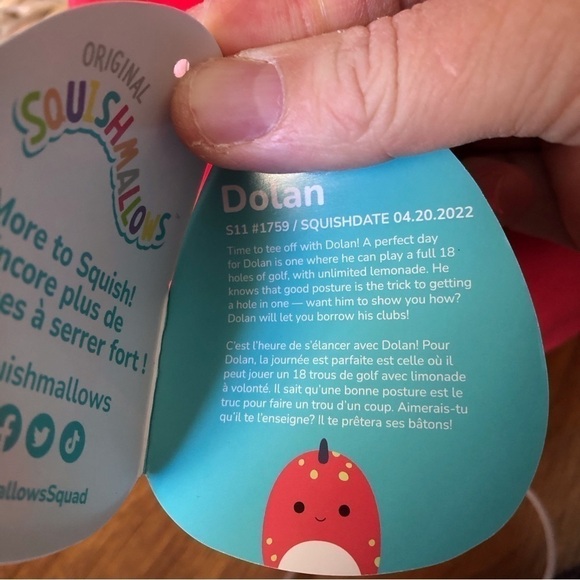 Squishmallows Dolan the Red Dinosaur (first to market) in size 11" - Picture 6 of 7